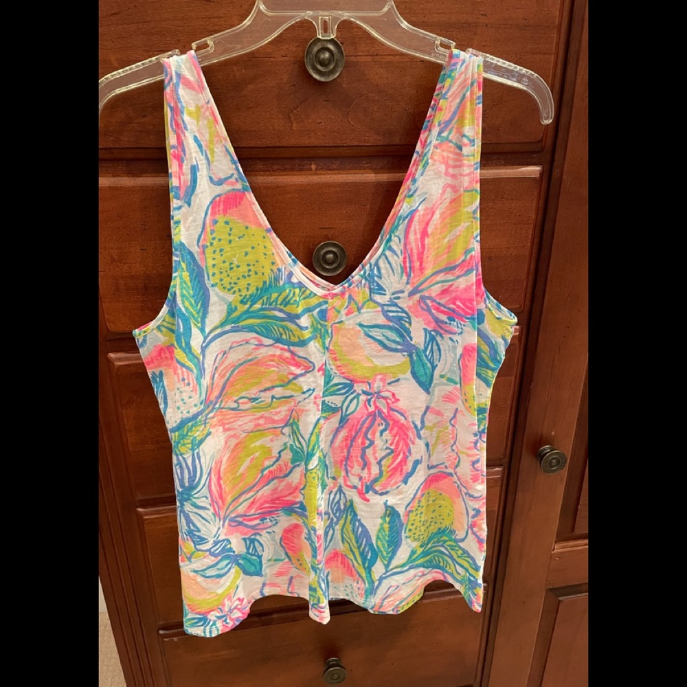 LILLY PULITZER COTTON PRINT TANK SIZE L